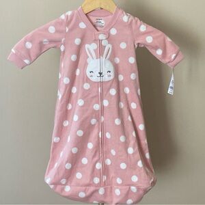 Baby Girl Carter's Bunny Polka Dot Fleece Bag 3-6 Months